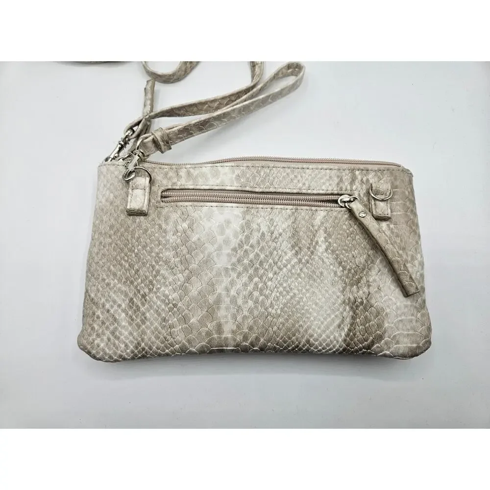 nicole by Nicole Miller Women's Crossbody Bag NWT Beige‎ Snake Print
